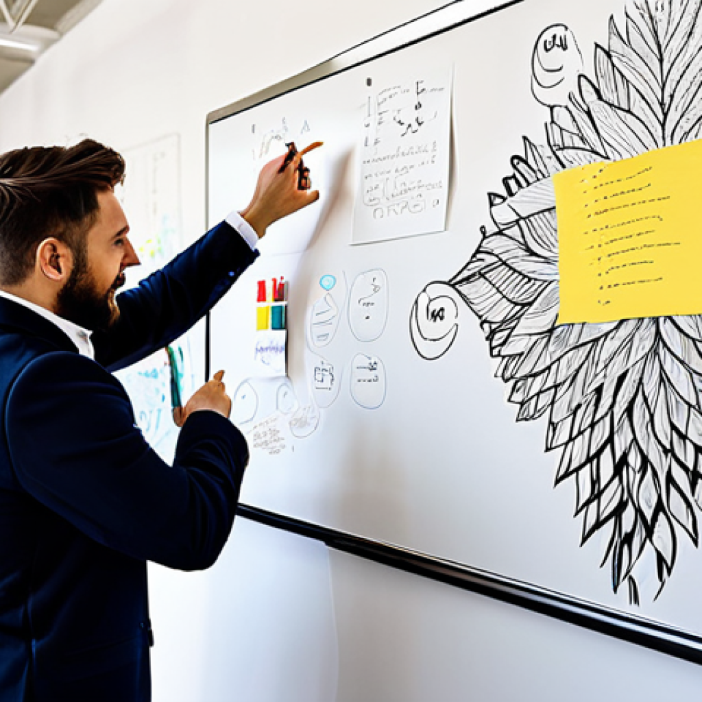 Brainstorming Session**

A brightly lit modern co-working space in Milan. Two visual designers, fully clothed in professional attire, are collaborating on a project, surrounded by mood boards, sketches, and color swatches. One is gesturing towards a mind map on a whiteboard. The atmosphere is creative and energetic. Safe for work, appropriate content, perfect anatomy, natural proportions, professional photography, high quality, family-friendly, modest clothing.

**