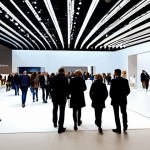 Design Fair Inspiration**

"A bustling scene at the Salone del Mobile in Milan, showcasing innovative furniture designs. Many people are walking around, looking at the exhibits. Bright, modern lighting. Professional photography, high resolution, perfect anatomy of people, fully clothed, safe for work, appropriate content, professional, family-friendly."

**