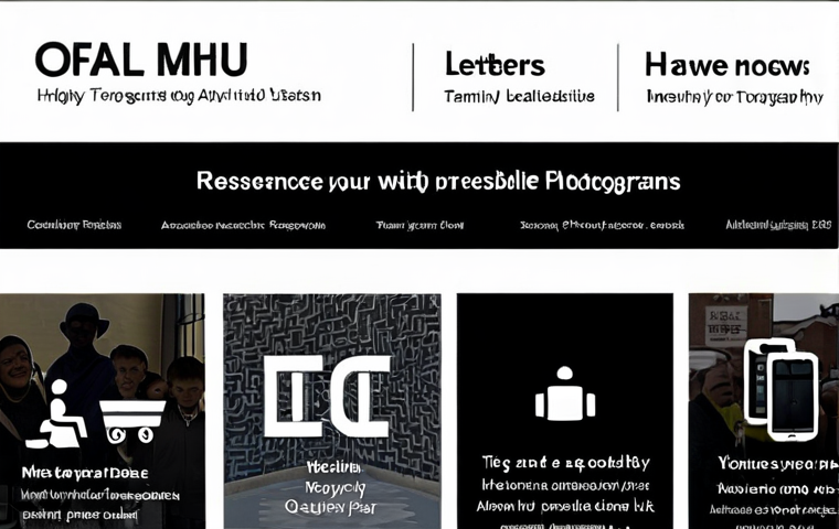시각디자인의 사회적 책임 - Inclusive Typography** "A close-up of a website design showcasing a variety of accessible fonts, fu...