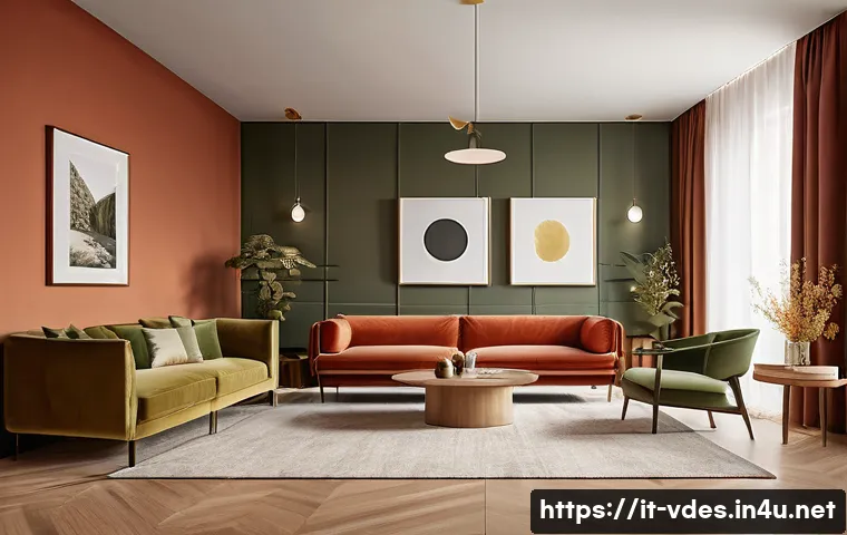 시각디자인과 심미적 경험 디자인 - A modern interior design scene featuring a harmonious color palette inspired by Italian aesthetics: ...