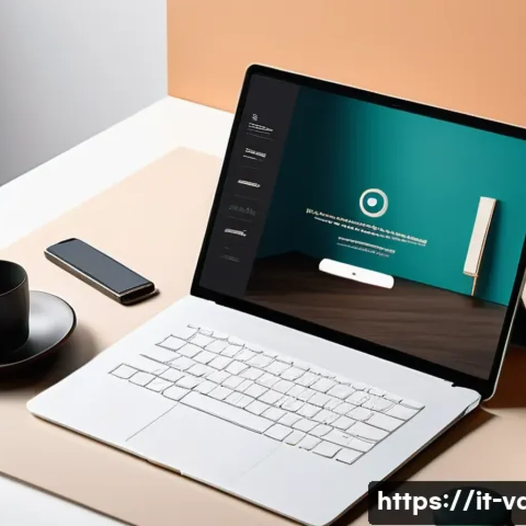 시각디자인 포트폴리오 트렌드 - A sleek, modern digital portfolio interface showcasing a minimalist design style with clean lines an...